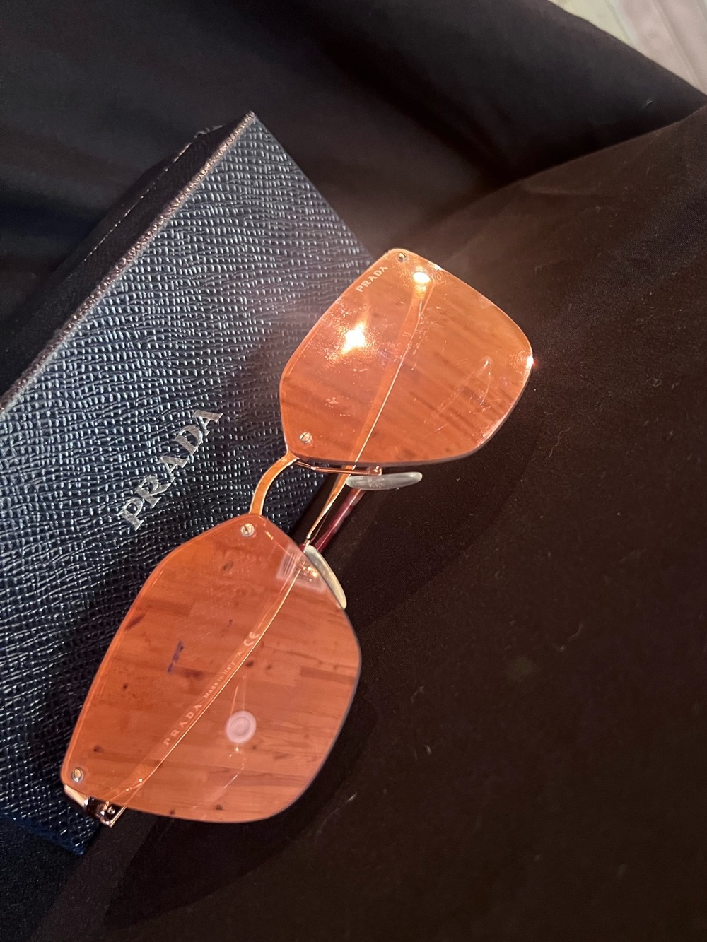 Prada Gold Cinema Mirror Catwalk Sunglasses - Picture 2 of 9